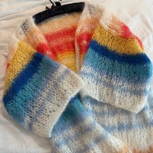 MAIAMI  Mohair Long Women's Sunset Sweater Jacket In Rainbow